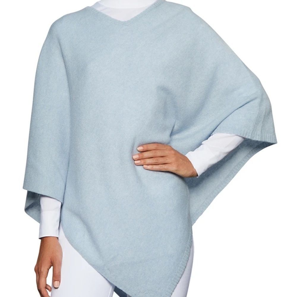 +Beryll Worn by Good People Light Blue 100% Cashmere Poncho, NWT